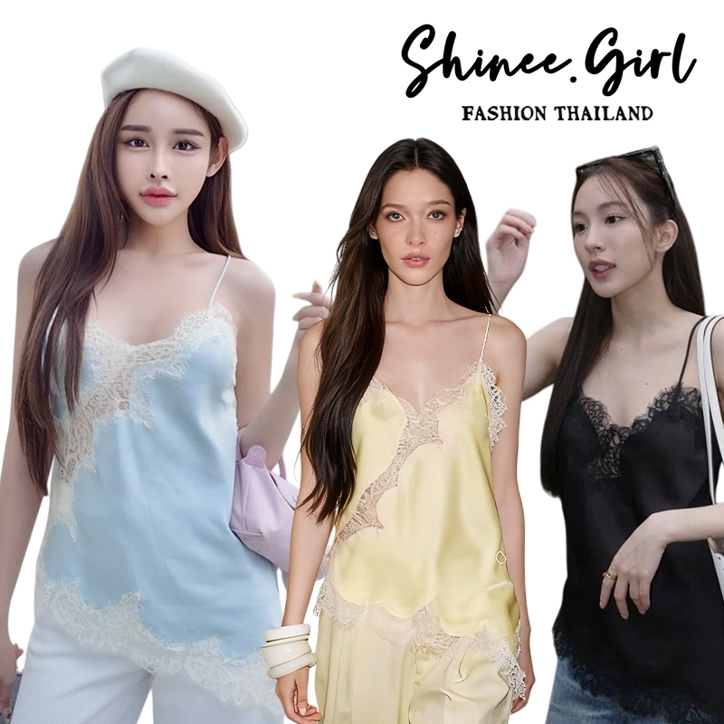 SHG พร้อมส่ง🌹เสื้อ  ชุดชั้นในผู้หญิง🌹เสื้อสายเดี่ยวสไตล์ยุโรป-อเมริกัน ลายลูกไม้สวยงาม เซ็กซี่ ผ้านิ่มมาก แฟชั่น