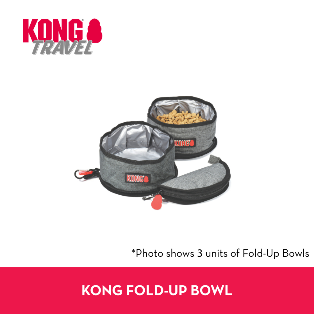 KONG Fold-Up Bowl – ชามพับเก็บได้สำหรับสัตว์เลี้ยง