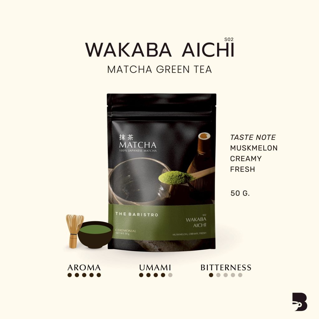 ผงมัทฉะพรีเมียม 100% - Wakaba Aichi Matcha Premium