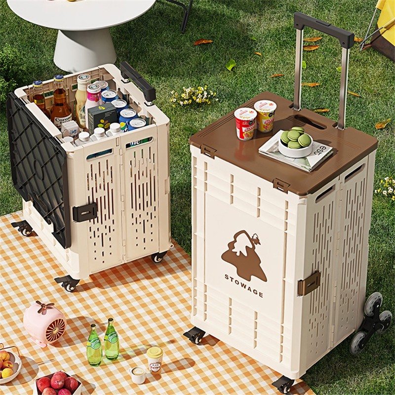 NeatBox รถเข็นช้อปปิ้ง รถเข็นพับได้ ล้อหมุน360องศา พกพาง่าย รับน้ำหนักสูง ช้อปปิ้งและตลาด
