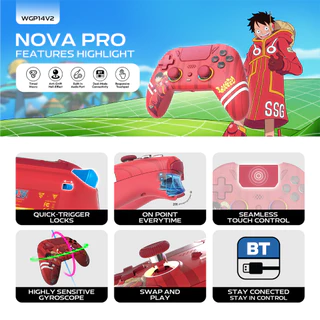 FANTECH x ONE PIECE รุ่น WGP14V2 / WGP15 BT Wireless gaming controller จอยเกมไร้สาย