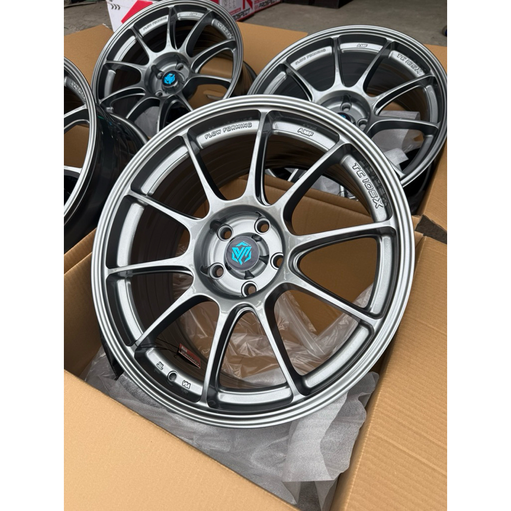 แม็กใหม่TC105X(งานJP)ขอบ18กว้าง8.5ออฟ+35ใส่5/114(ราคาต่อ1วง)