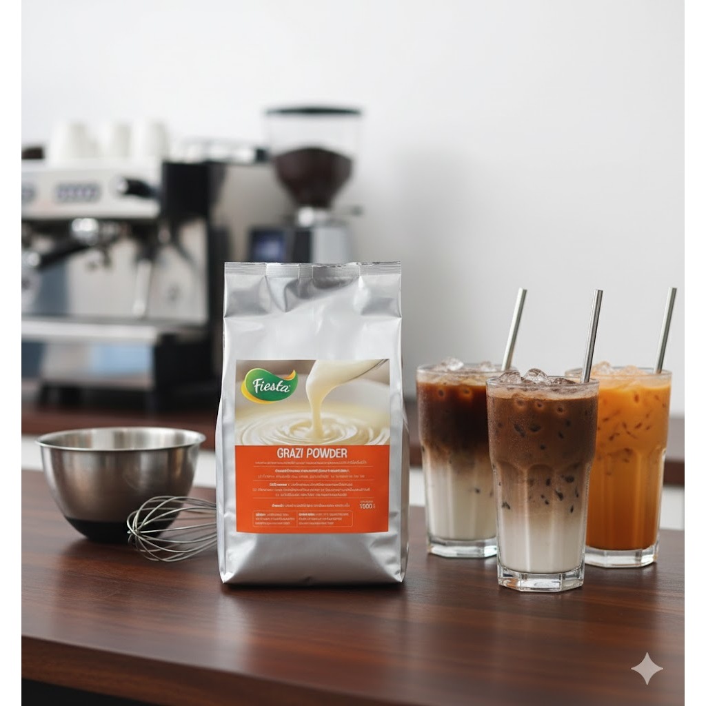 ผงกราซิ (Grazi Powder) ผงสำหรับทำซอสนม นมผสม เพิ่มความกลมกล่อมหอมมันให้เครื่องดื่ม