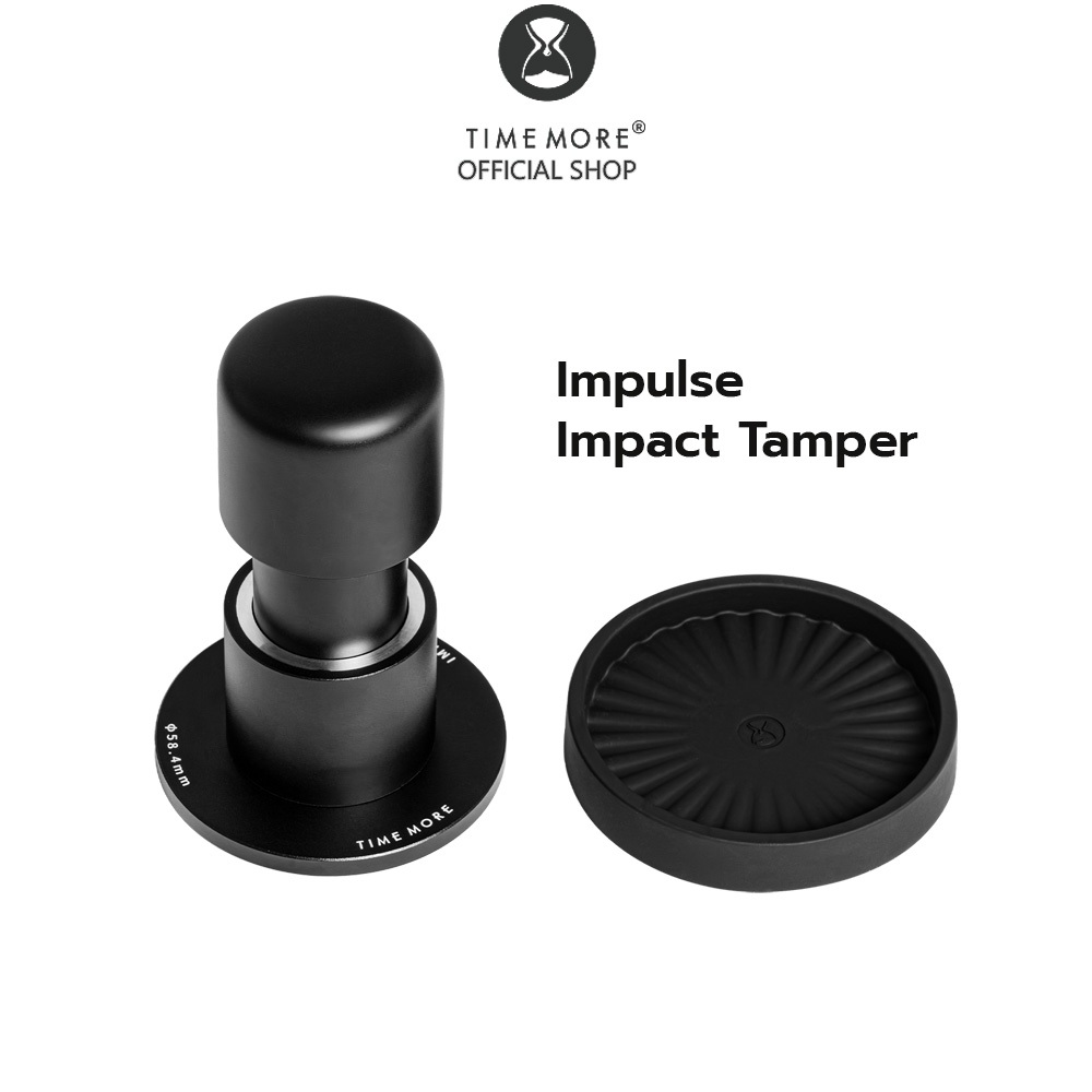 TIMEMORE Impulse Impact Tamper แทมเปอร์สปริงอัตโนมัติ 58.4 มม. สำหรับเอสเพรสโซ่ พร้อมฐาน สม่ำเสมอ