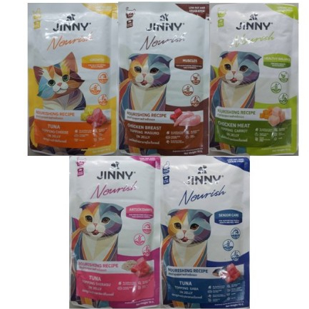 1ซอง Jinny Nourish อาหารเปียกแมว ขนาด70g.โปรดอ่านรายละเอียดก่อนสั่งซื้อ