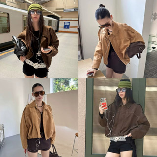 (พร้อมส่ง) เสื้อแจ๊คเก็ตแต่งอะไหล่สีเงินรุ่น 25W531 TAG MM F…