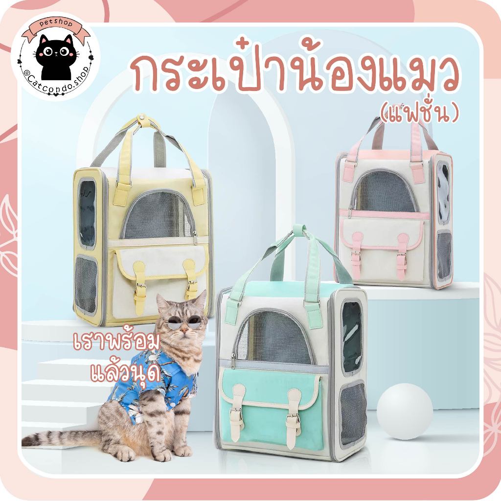 🌵 กระเป๋าแฟชั่น กระเป๋าสัตว์เลี้ยง กระเป๋าสุนัข พับเก็บได้ มีฐานรองให้ มีปลอกคอล็อคด้านใน กระเป๋าแฟชั่น ขนาดใหญ่ 🌵