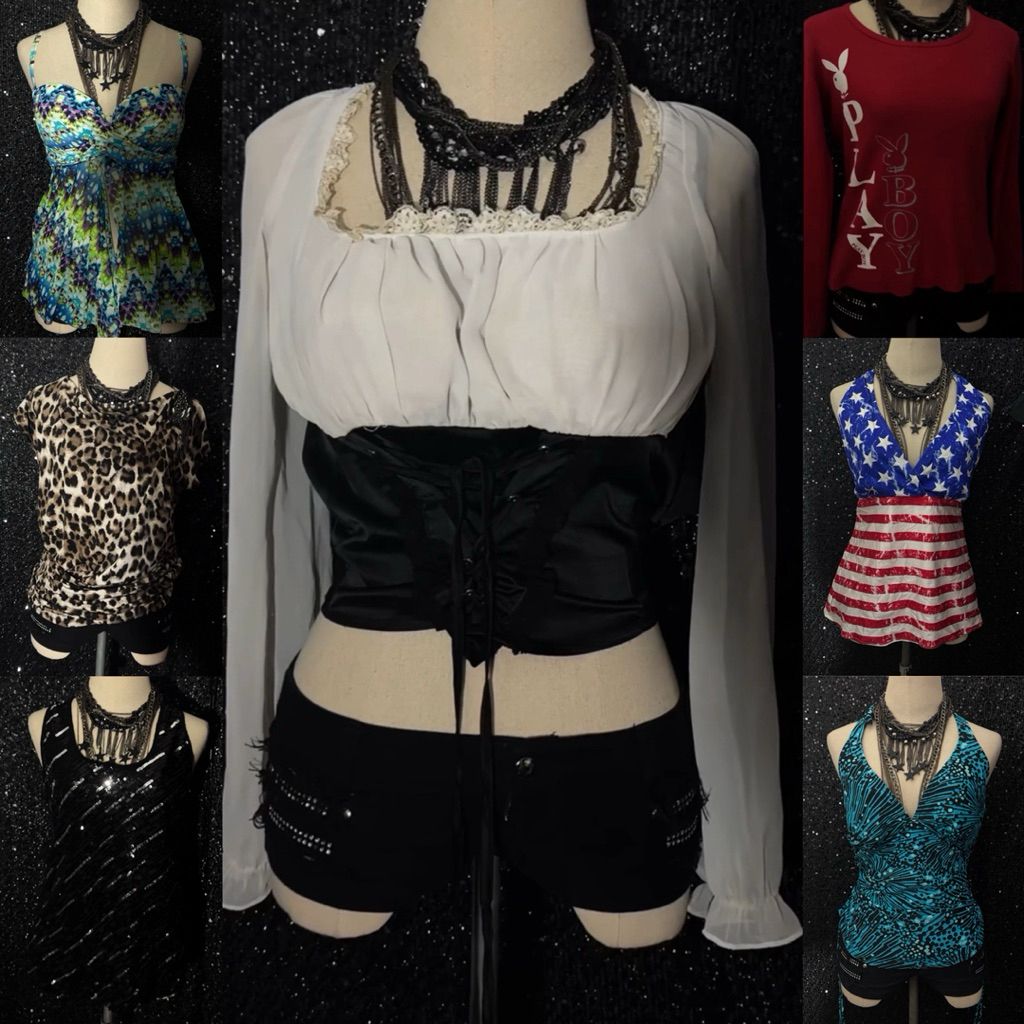 เสื้อกล้ามรัดรูปสีดำรวมๆมีเยอะ