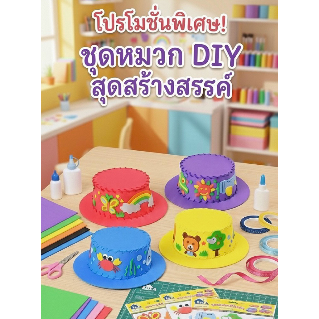 หมวกประดิษฐ์ DIY ของเล่นงานประดิษฐ์ เสริมพัฒนาการ ของเล่นเด็ก