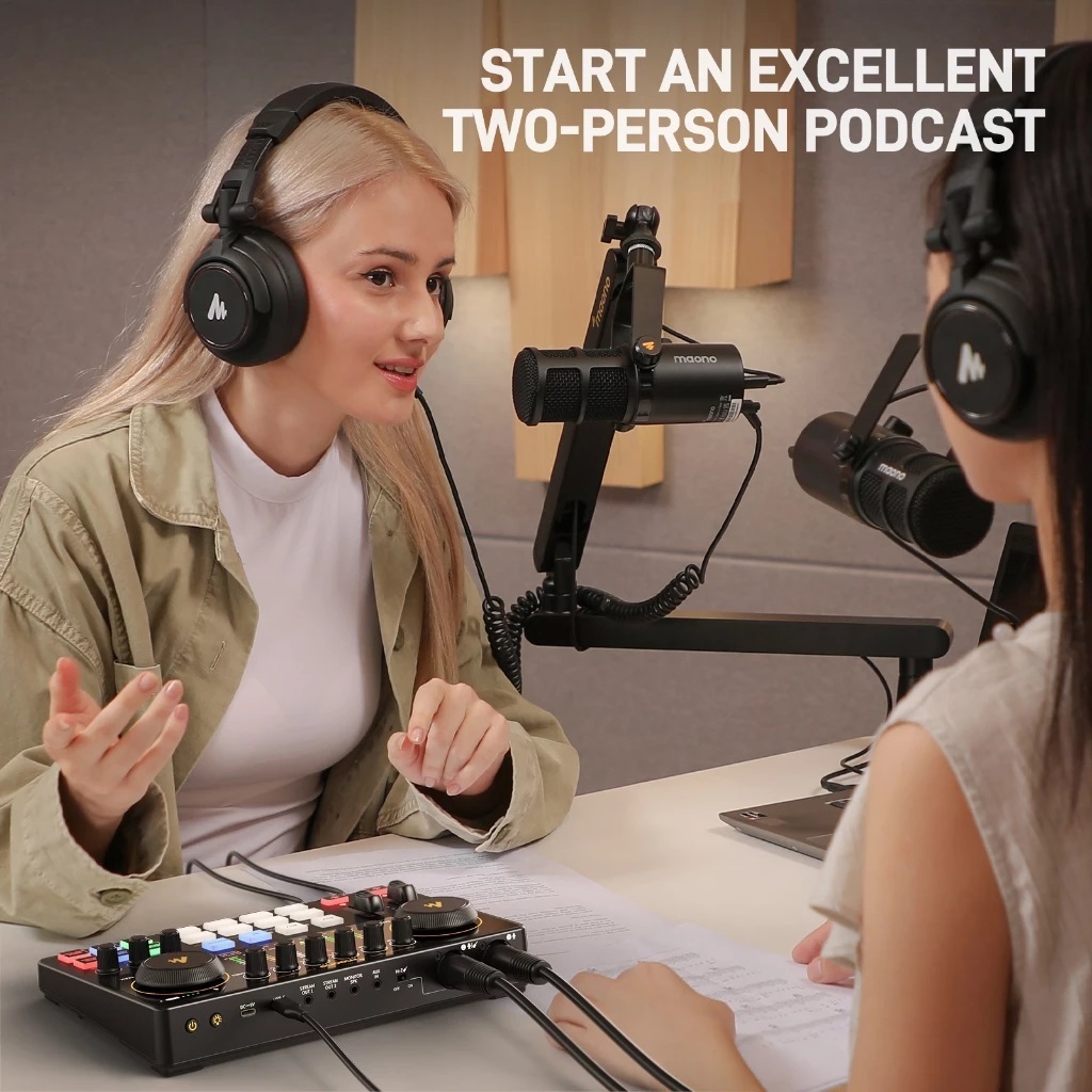ส่งจากไทยMaono E2-Gen2 Podcast Mixer Audio Interface การ์ดเสียงพร้อมอินพุต XLR คู่,ชุดสตูดิโอมิกซ์เสียงบันทึกแบบมืออาชีพ ราคา ถูกที่สุด ดีลบีเคเค แกลเลอรีภาพที่ 5