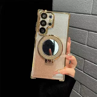 เคสกริตเตอร์ หรูหรา สำหรับ Samsung S26 S26Plus S26Ultra S24Ultra S23Ultra S25Ultra กันกระแทก กระจก แต่งหน้า ตั้งได้ F2