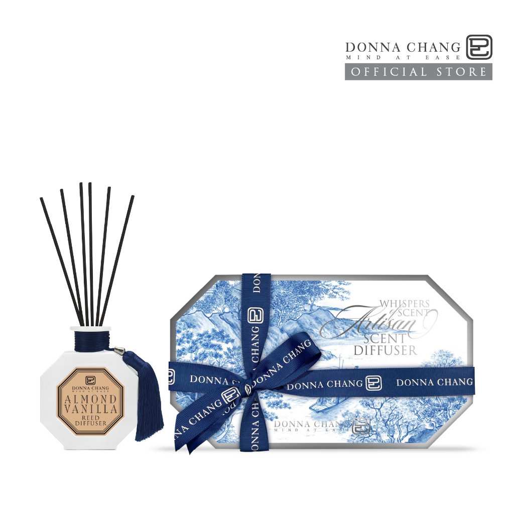 DONNA CHANG Almond Vanilla Reed Diffuser (100 ml) ดอนน่า แชง ก้านไม้หอมกระจายกลิ่น น้ำหอมปรับอากาศ น้ำหอมบ้าน ก้านไม้หอม