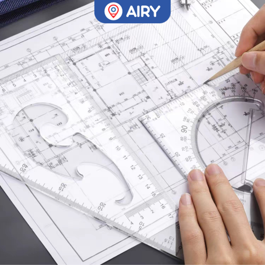 ชุดไม้บรรทัดสามเหลี่ยม BM-KJ-1130 ไม้โปร ไม้บรรทัดตีมุม สถาปัตย์ วัดองศามุม คณิตศาสตร์ วิศวะ(1 ชุด) - รูปที่ 3