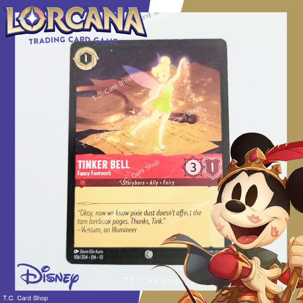 Tinker Bell - Fancy Footwork EN10 106/204 C - Disney Lorcana (ดิสนีย์ ลอร์คาน่า) (Whispers in the Well)
