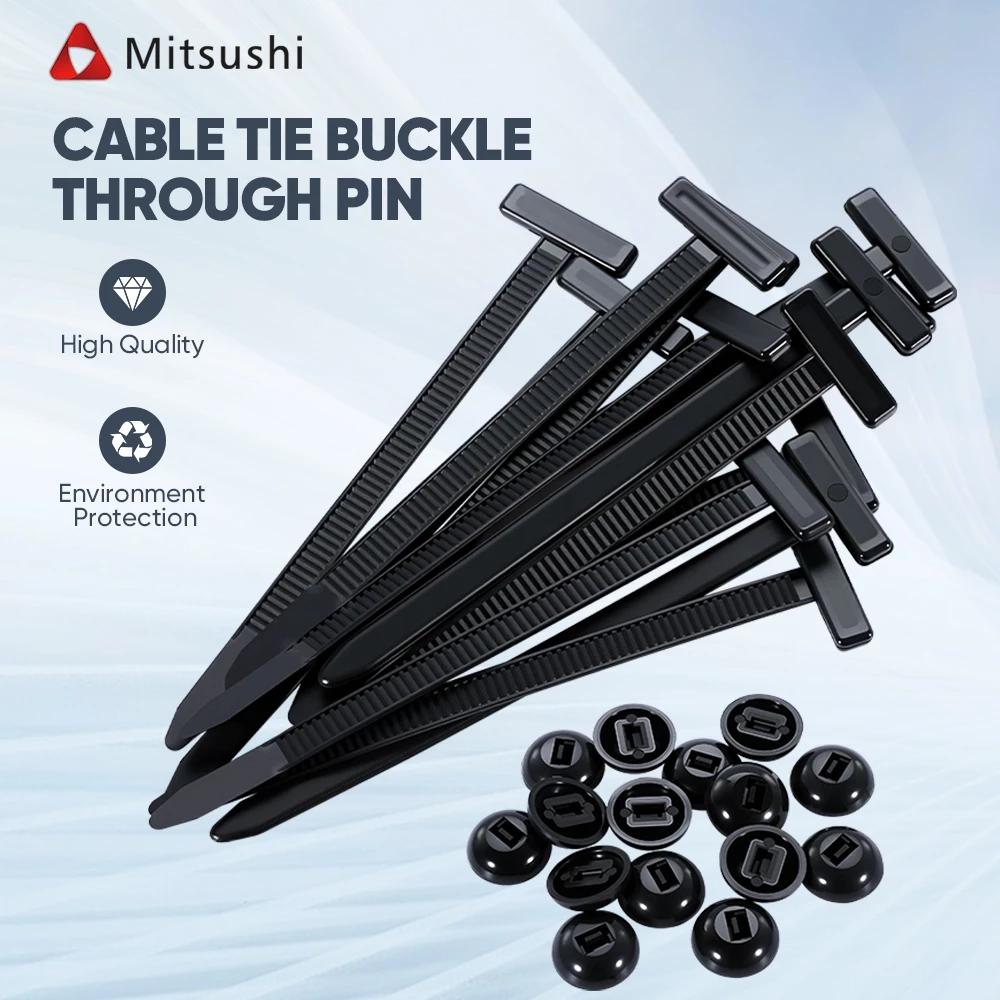 Mitsushi เคเบิ้ลไทร์รถยนต์ทนต่อรังสียูวี 5×90 มม. 20/30/40 ชิ้น เคเบิลไทด์ไนลอน ไนล่อนซิปผูกมอเตอร์ยาม/บังโคลน
