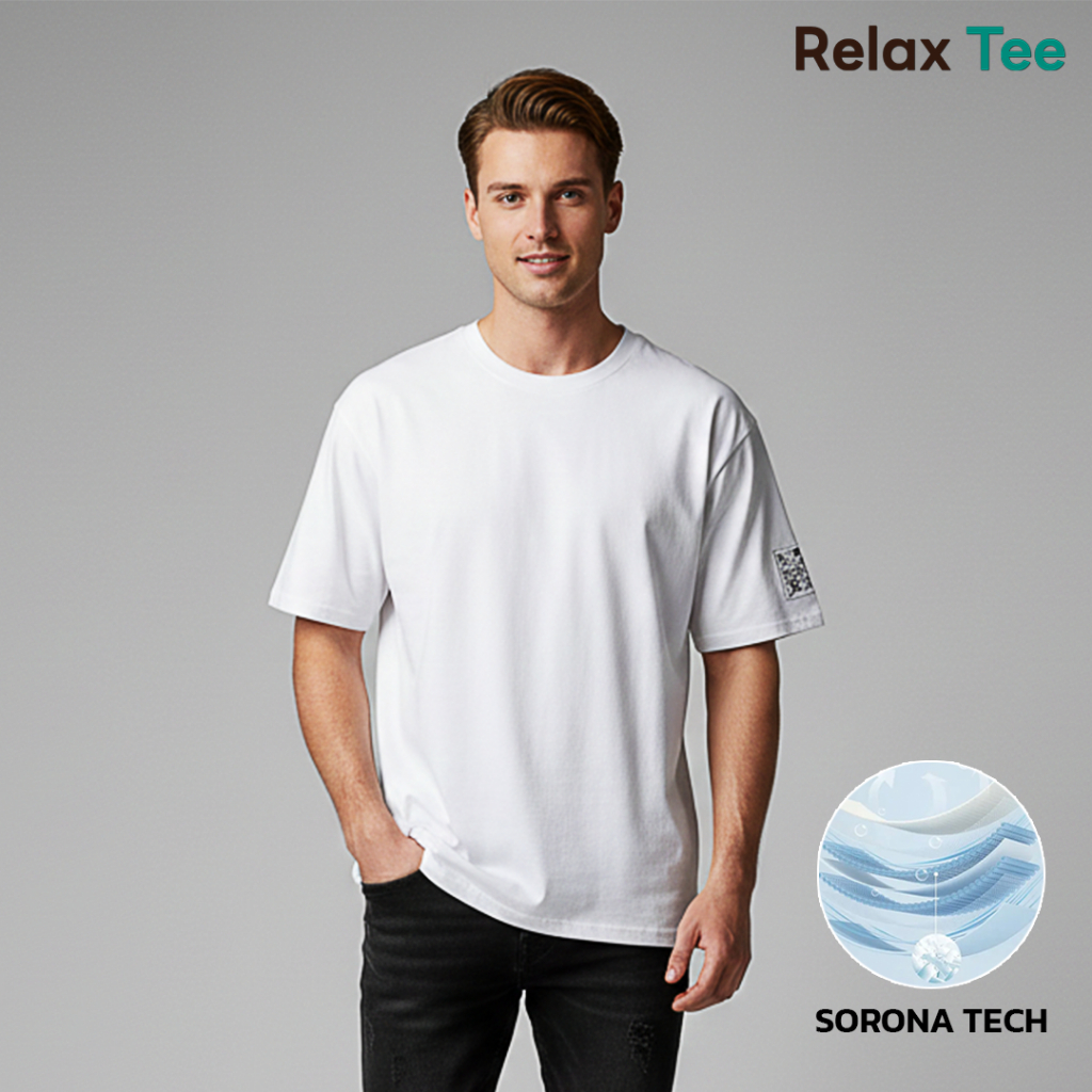 【ยูนิเซ็กส์】เสื้อยืดแฟชั่นสตรีทแวร์ RelaxTee โอเวอร์ไซส์ ใส่สบาย ลำลอง ระบายอากาศได้ดี แขนสั้น