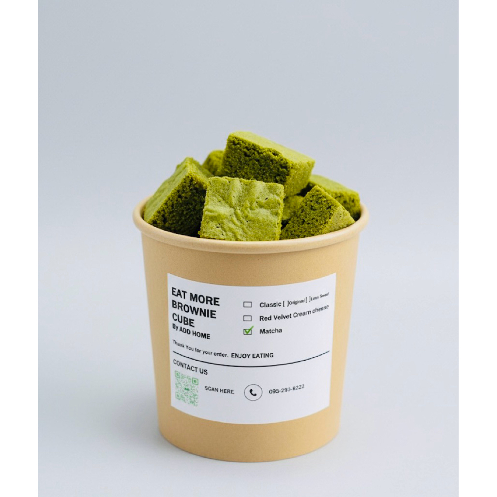 Matcha Brownies Cube