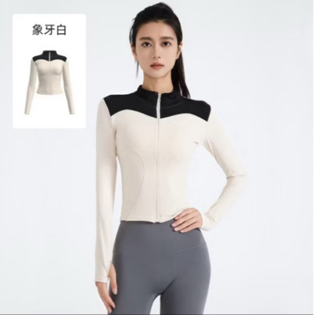 *ไม่เคยใส่* Araya Lady เสื้อคลุมออกกำลังกายแขนยาว ซิปหน้า ทูโทน ไซส์ M