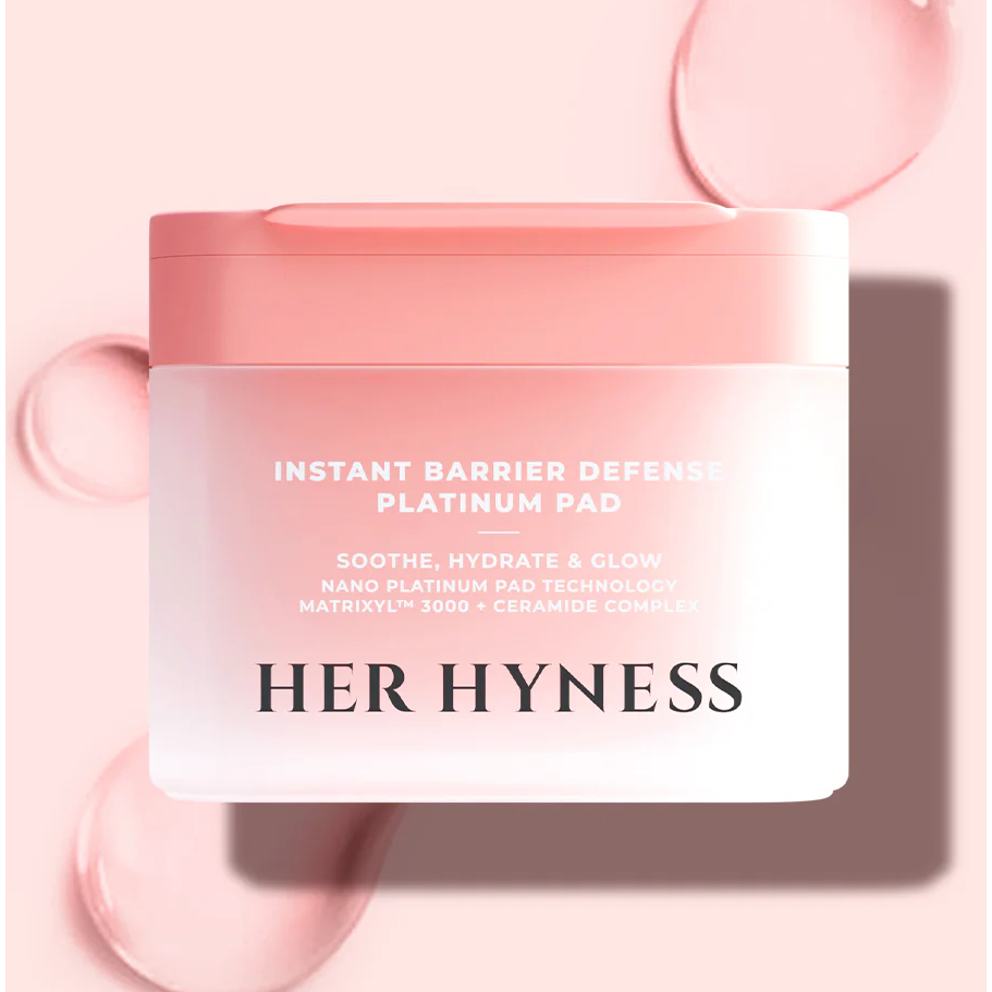 (กล่อง) HER HYNESS INSTANT BARRIER DEFENSE PLATINUM PAD 135ML 80 SHEETS โทนเนอร์แพด แพลทินัม 80 แผ่น