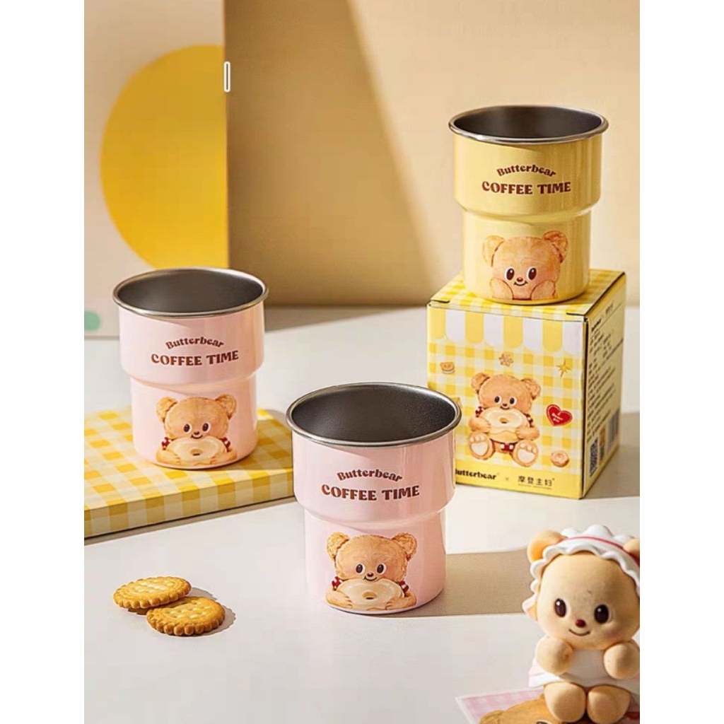 Butter​Bear​ แก้วกาแฟสแตนเลส​ ลายน้องหมีเนย​ สีเหลือง​ รูปที่ 2