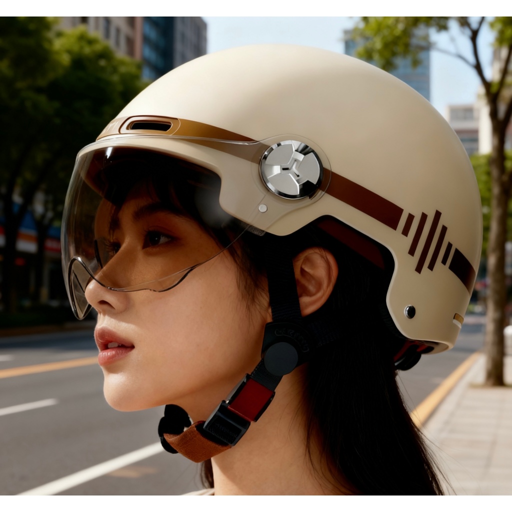 หมวกกันน็อกที่แฟชั่น มีหลายสี ปลอดภัยและทนต่อการชนกัน + สะดวกสบายและระบายอากาศคู่ออนไลน์ เหมาะสำหรับการขี่จักรยาน / การเ