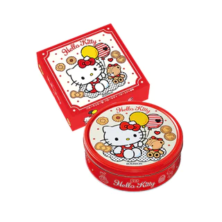 Bourbon Hello Kitty Butter cookie box 60 piecesเบอร์บอนฮัลโหลคิดตี้บัตเตอร์คุกกี้รสชาติหอมเนยหวานนิดมีหลายรสในกล่อง