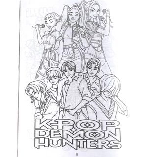 changkid แพ็กคู่ สมุดภาพระบายสี K-Pop Demon Hunters ลายศิลปินแฟนตาซี ต่อสู้ปีศาจ สวยคมชัด