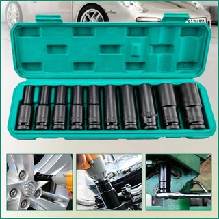 【MAIBAHE】20pcs/10pcs（8-32mm）ชุดลูกบล็อกยาว ชุดบล็อก ชุดประแจไฟฟ้า ลูกบล็อคลมยาว ลูกบล็อกดำ 1/2'' 4หุน ตัวยาว 20 ตัว /ชุด