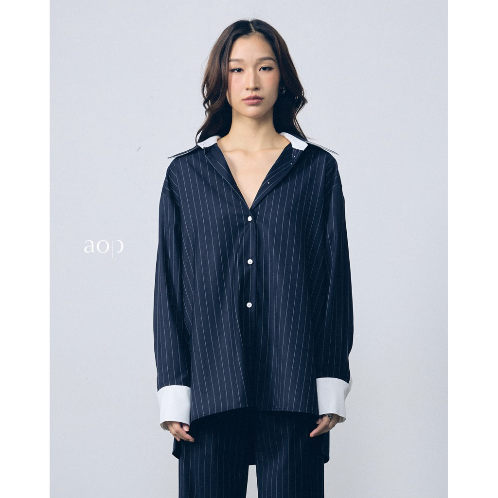 AOP Archive - (มี2สี) Wool-blend Relaxed Shirt