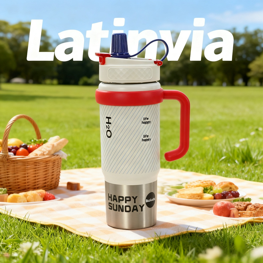 LATINVIA มล แก้วเก็บความเย็น 316/800ml แก้ว สแตนเลส ความจุขนาดใหญ่ แก้วน้ำเก็บอุณหภูมิ Sports Water Cup