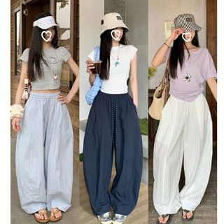 กางเกงผู้หญิง กางเกงลำลอง ทรงหลวม ทั้งหมด4สี มินิมอล สไตล์สป…