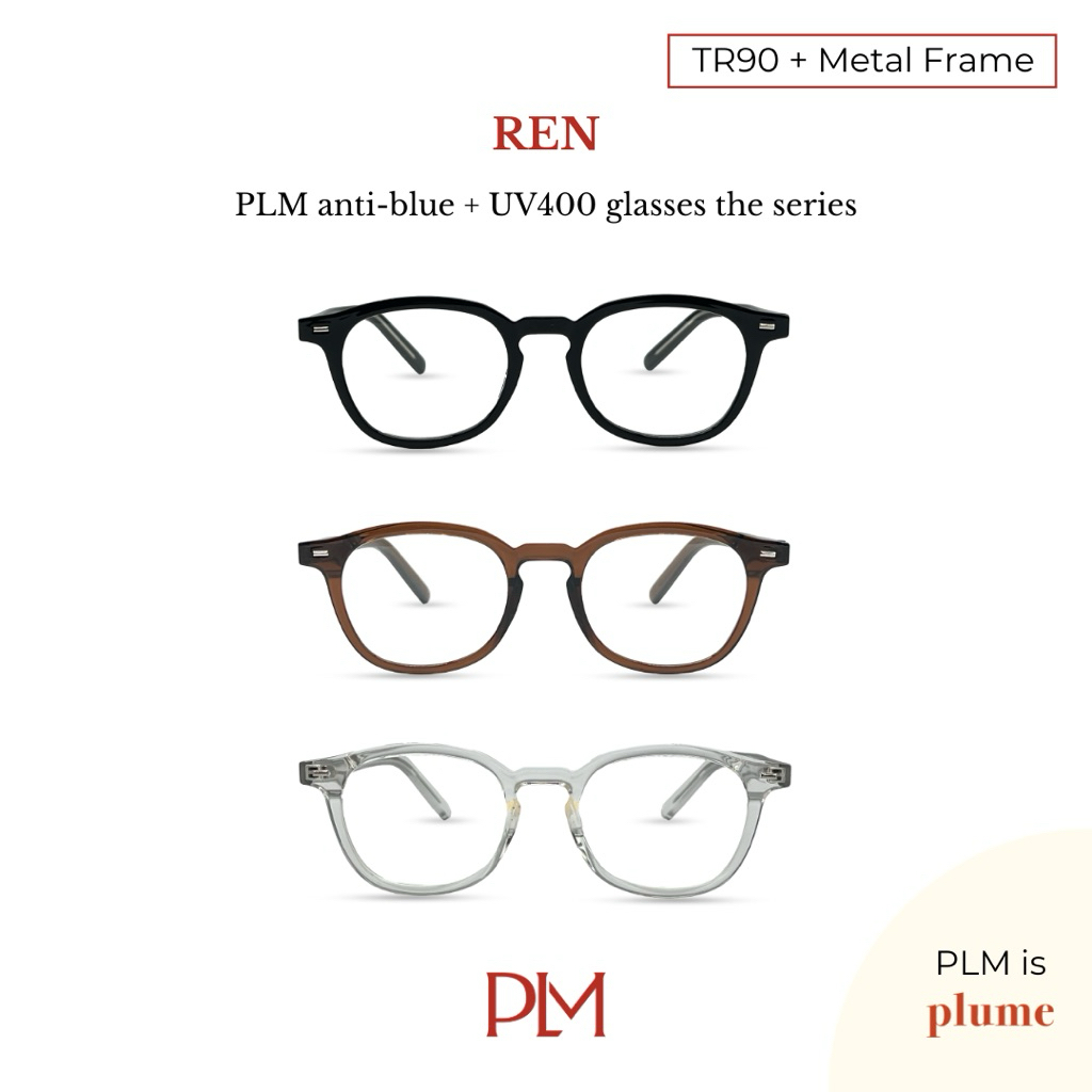 PLM (plume.bkk) แว่นกรองแสงสีฟ้ารุ่น 'Ren' Glasses
