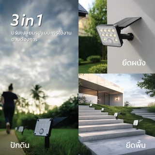 [1แถม1] LAMPTAN โคมไฟตกแต่งพลังงานแสงอาทิตย์ SOLAR LAMP LUMINIZE 20W พร้อมเซนเซอร์ความสว่างและความเคลื่อนไหว