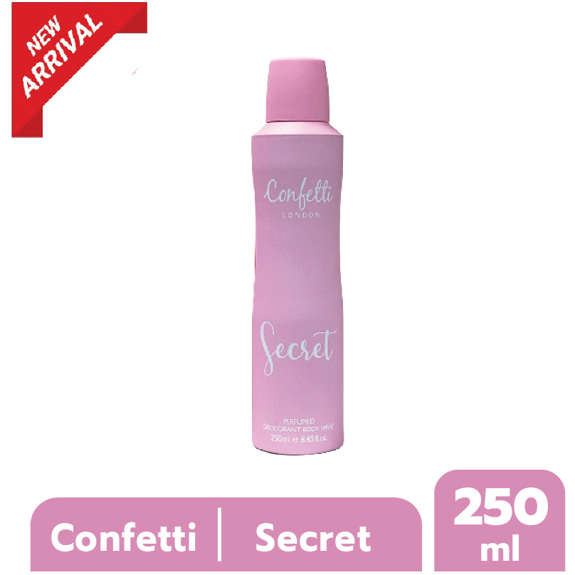 Confetti London Body Spray - Secret 250ml / คอนเฟตติ ลอนดอน บอดี้ สเปรย์ - ซีเคร็ท 250มล.