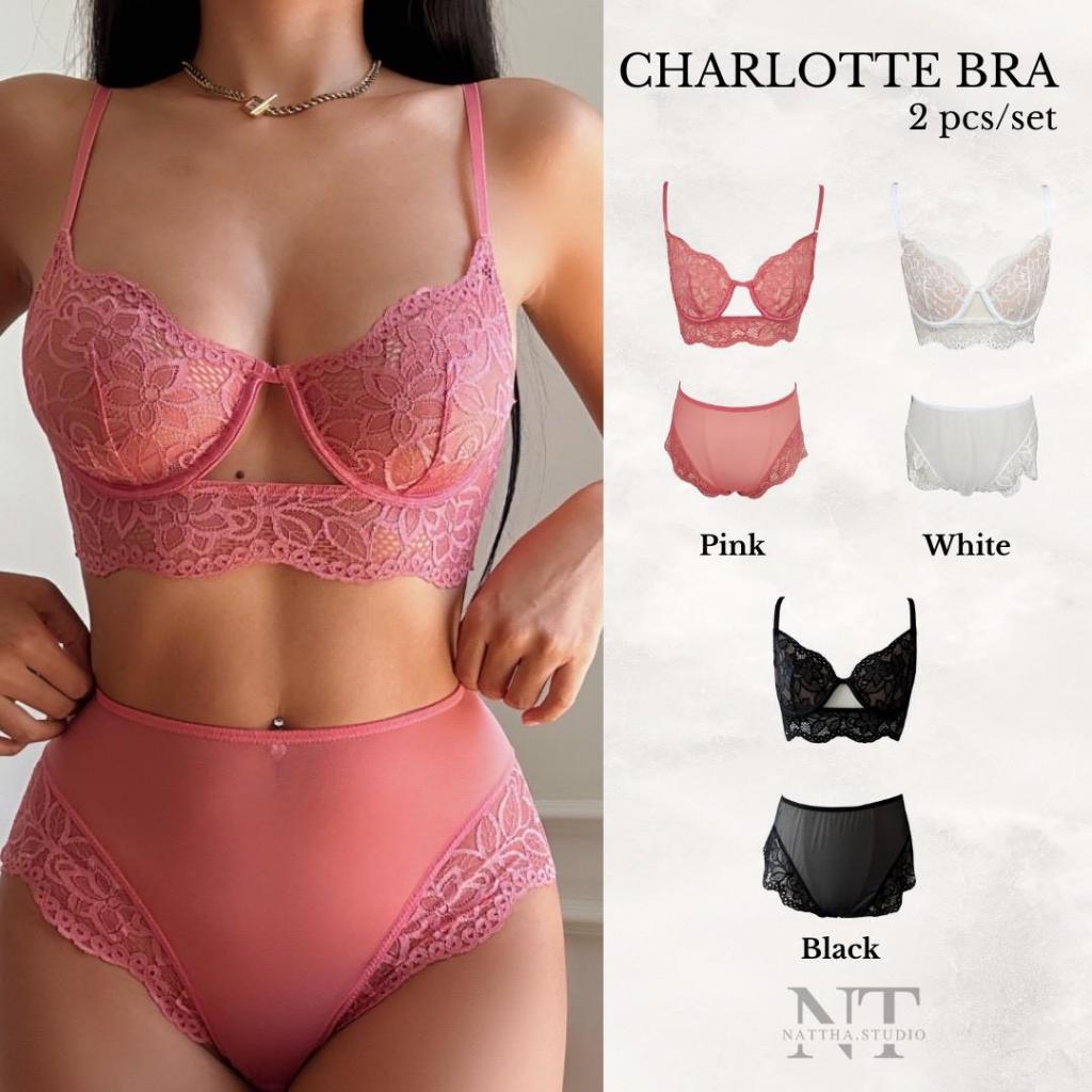 Nattha.Studio / Charlotte set 9938  เซ็ทบราลูกไม้ มีโครง ราคาถูก Shopee Lazada
