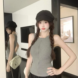 เสื้อกล้ามมีซิปผ่าหน้า เสื้อกล้ามสไตล์เกาหลี สาวจีน เสื้อกล้ามซิปมีบรา