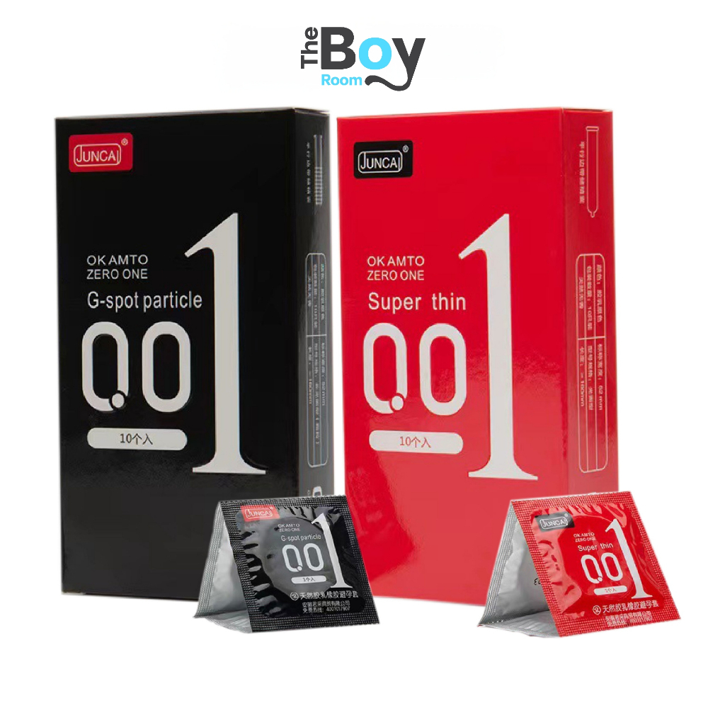 ถุงยางอนามัย Juncai 001 รุ่น G-spot particle และ thin ไซส์ 52 มม. กลิ่นวานิลลา 10 ชิ้น