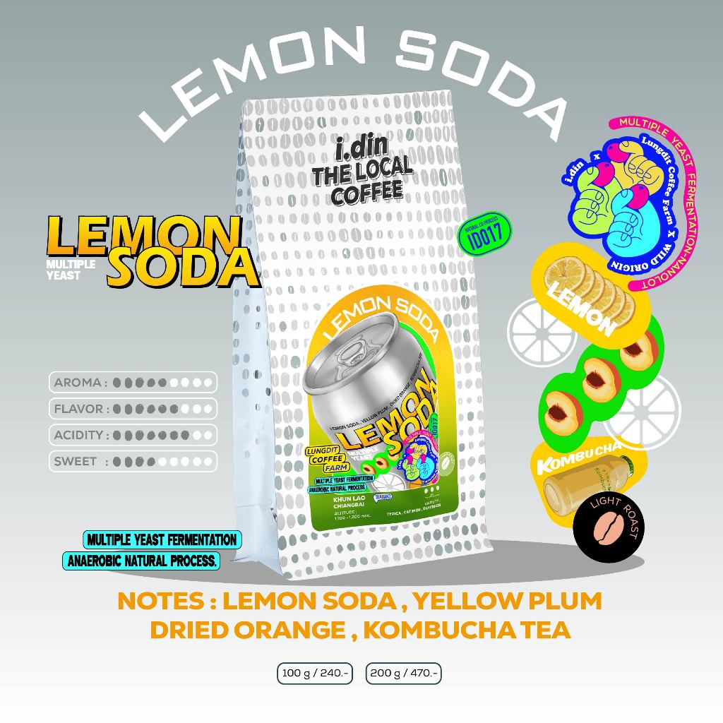 LEMON SODA -MULTIPLE YEAST-i.din & Friends (15.12.68)NATURAL PROCESS/ขุนลาว เชียงราย THAILAND COFFEE