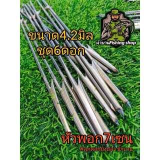 ลูกดอกหาปลา หัวพอก7เซ็น ขนาด4.2มิล ชุด6ดอก อุปกรณ์หาปลา ยิงปลา ลูกดอกหัวพอก ล็อกบน - ล็อกล่าง ลูกดอก (งานช่างดุล น้ำบาน)