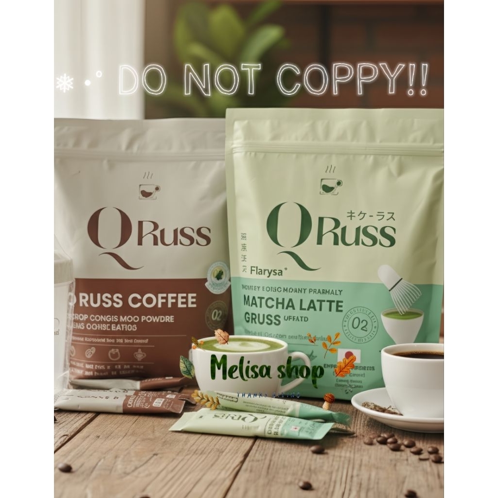Q russ cofee กาแฟคิวรัสส์ 1 ห่อ (30 ซอง) ซื้อ 2 ห่อแถมแก้วเชค