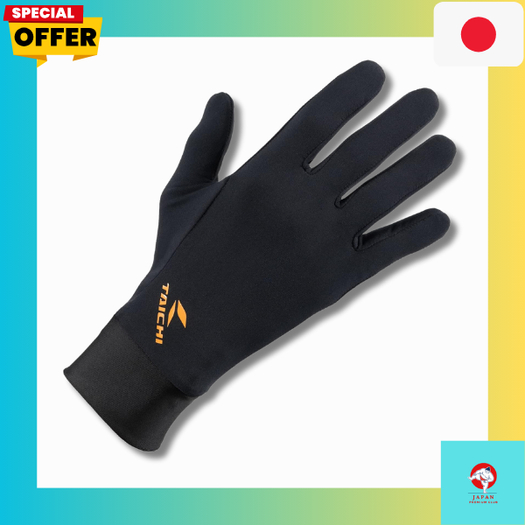 RS TAICHI Warm Ride Inner Gloves for Autumn/Winter - Stretch, Insulated, Long Cuff (RST131) -Black
