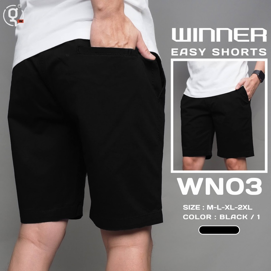 ⚡GW⚡Winner03 รวมรุ่นกางเกงขาสั้นผ้ายืด เอวยืด ยาว 17.5-19.5 นิ้ว ไซส์ 30-36 Goodwin Brand