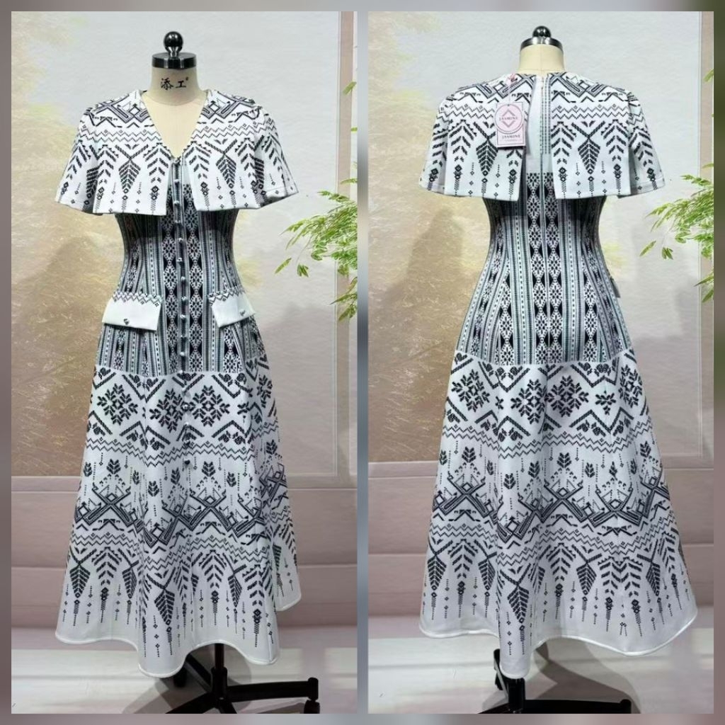 309💘มีS,M,XL,2xl,3xl,4xl[อกเล็ก1"เอวเล็ก1"]เดรสผ้าไทยทรงเรียบหรู