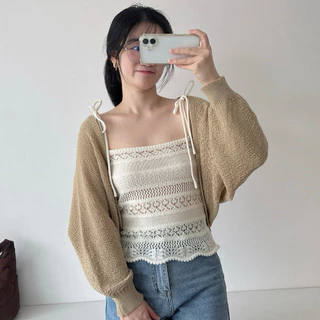 MOMOKA.KNIT🍑 เสื้อคลุม Cardigan ทรงคลุมไหล่🥯🍪