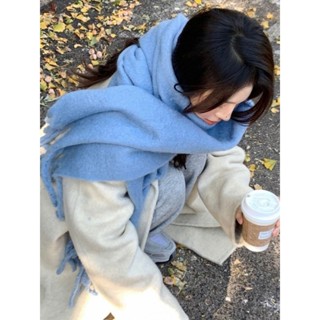 ผ้าพันคอไหมหนาสำหรับผู้หญิง สไตล์เกาหลี ผ้าโพลีเอสเตอร์ ความ…