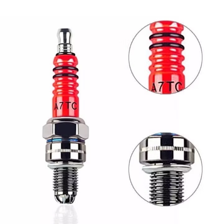 หัวเทียนรถจักรยานยนต์, A7TC D8TC หัวเทียนแข่งโลหะ, ทนทาน 3 Triple Electrode ATV สกู๊ตเตอร์ Sparking Plug GY6 CG 50 70 11