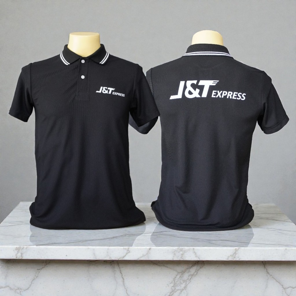 suncolor mall เสื้อโปโลขนส่ง J&T คอปกสีดำ มี7ไซส์ S-3XL ใส่ได้ทั้งญ-ช สต็อกพร้อมส่ง!!!