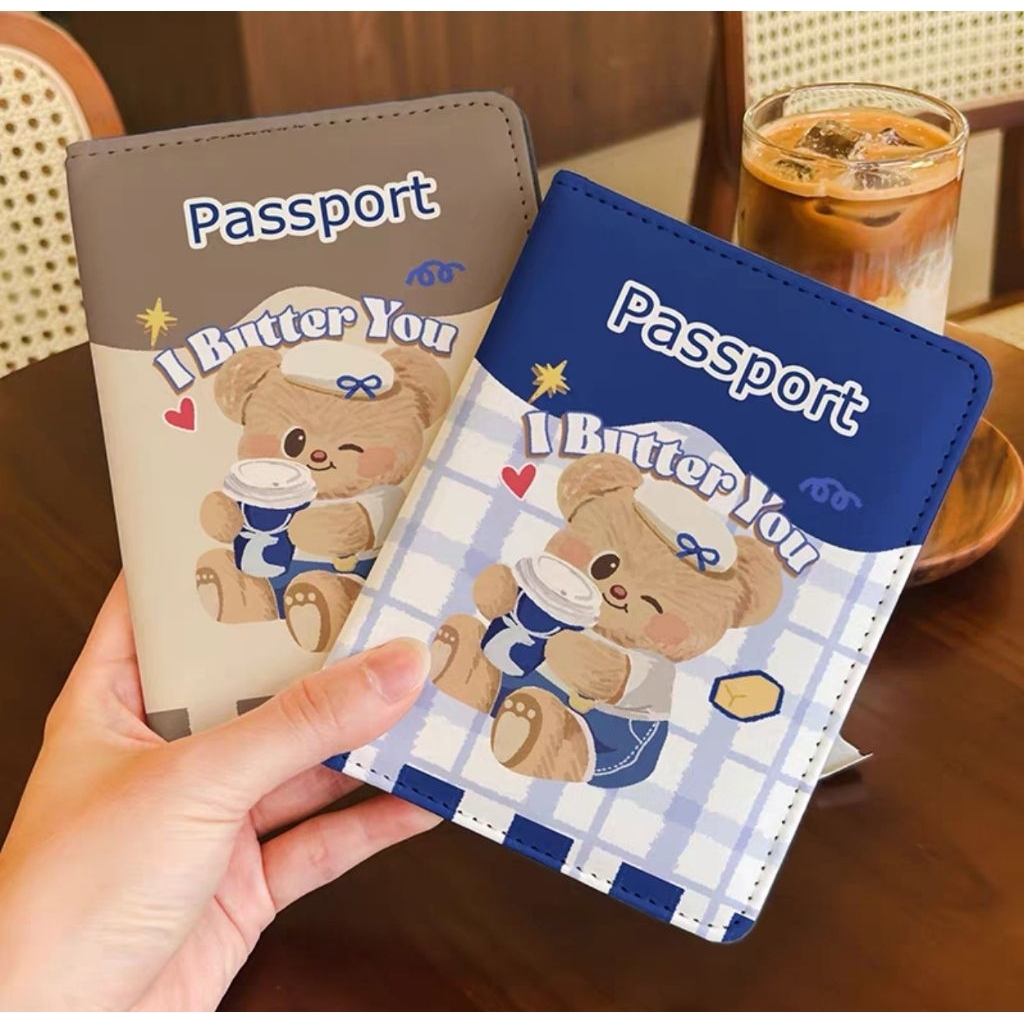 ปก Passport​ ตั๋วเครื่องบิน​ สมุดบัญชี​ ลายการ์ตูน​ ขนาด​ 9.5*13.5​ cm.