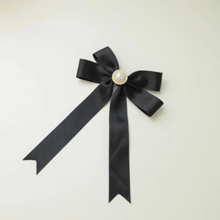Danmugi Studio - ริบบิ้น Brooch ดีไซน์ โบว์ ตกแต่งด้วย Pearl สำหรับเสริมสไตล์ของคุณ งานประณีต