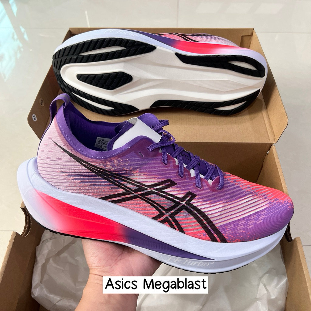 💜พร้อมส่ง 27cm💜 รองเท้า Asics Megablast สี White/ Edo Purple/Black จากญี่ปุ่น